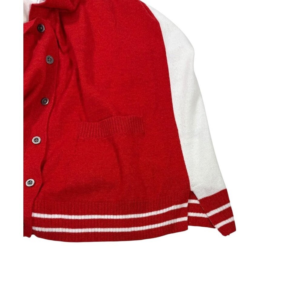 So Perfectly Soft Perfectly You Red & White Varsity Style Cardigan Y2K Preppy L - Picture 11 of 12